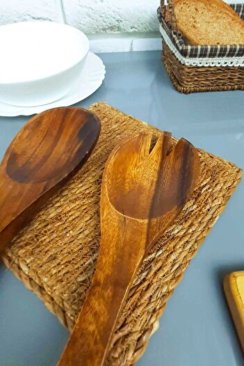 AVANTAGE HOME Emilia - Acacia 2-Piece Fork and Spoon Serving Set