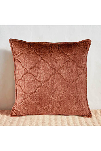 In House Aseel Velvet Decorative Cushion - 50x50 cm - Brown