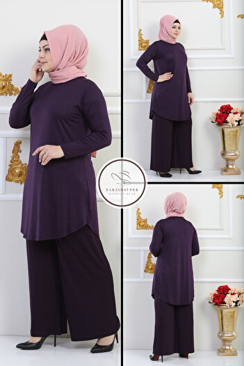 tarzımsüper New Season Trousers Tunic Double Set Lycra Cotton Fabric Flexible Comfort Model Stylish Hijab Set