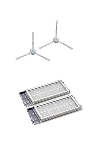 techpart 2 perii laterale compatibile cu Roıdmı Eve Plus și 2 filtre Hepa