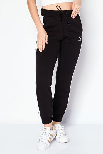 Puma Women Slim Fit T7 Drawstring Training Sweatpants, Black