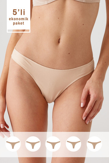 Pierre Cardin Pachet de 5 tanga de bază din bumbac 2951 No Show No Trace