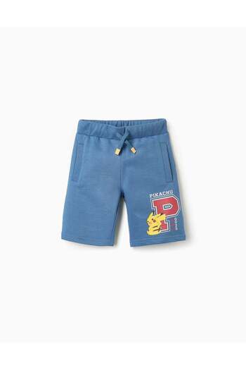 Ziddy COTTON SHORTS FOR BOYS 'PIKACHU' BLUE
