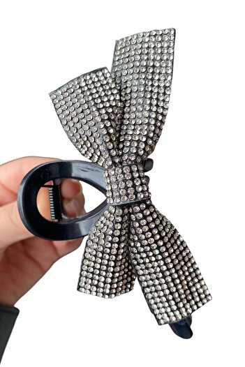 TAKIŞTIR Black Color Stone Detailed Latch Buckle