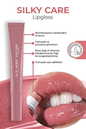 Alix Avien Dolgun Gürünüm ve Nemlendirici Etkili Dudak Parlatıcısı - Silky Care Lipgloss 306 Glutters In Pink