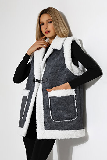 COCOCİX New Season Plush Denim Women's Vest