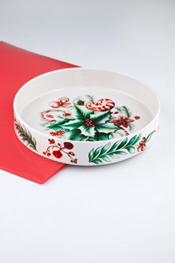 Bursa Porselen Dekor Winterberry Straight Edge Porcelain Salad Bowl