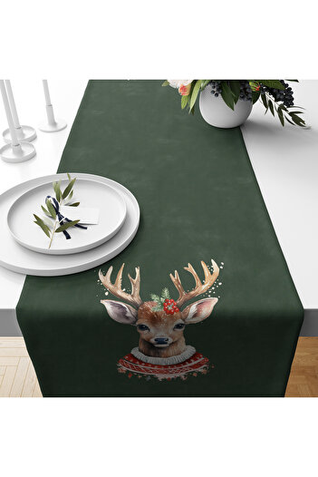 Filamente Christmas Patterned Digital Printed Runner - New Year 140X40 cm