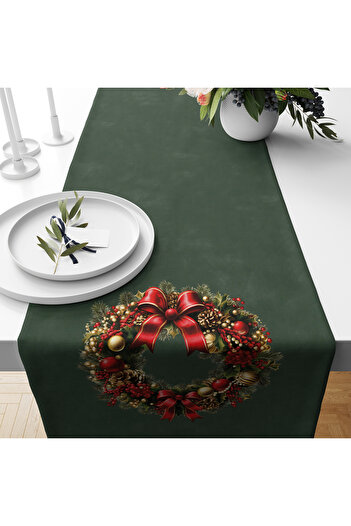 Filamente Christmas Patterned Digital Printed Runner - New Year 140X40 cm
