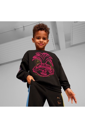 Puma X Trolls Crew Boy Black Round Neck Sweatshirt