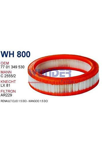WUNDER Wh800 Air Filter - Renault R9-R11-R19