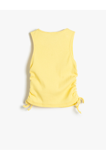 Koton Sleeveless Crop Tank Top - Round Neck and Side Tie