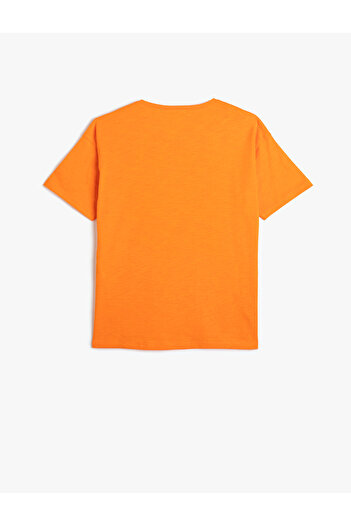 Koton T-shirt z krótkim rękawem i okrągłym dekoltem, z nadrukiem, bawełniany