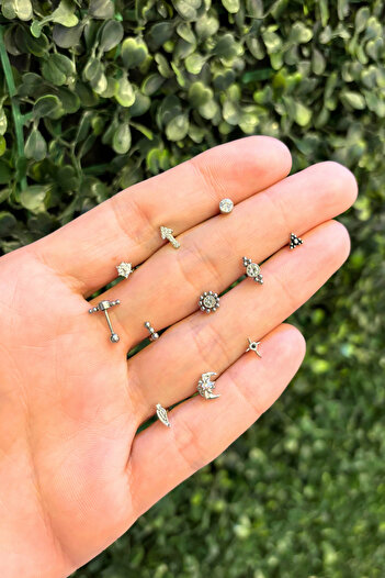 Barly Cerrahi Çelik Paslanmaz Piercing Tragus Helix Uyumlu Kıkırdak Küpesi (1 Adet)
