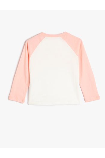 Koton Long Sleeve T-Shirt - Crew Neck - Color Block Printed Cotton