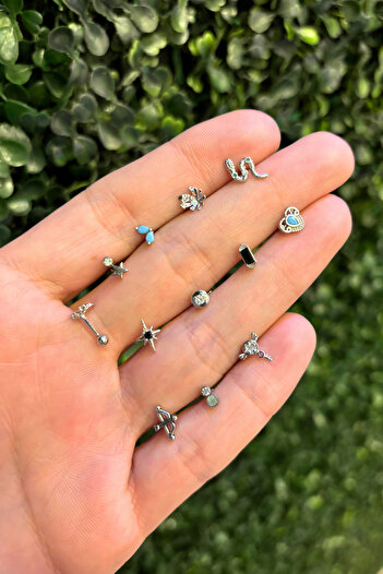 Barly Cerrahi Çelik Paslanmaz Piercing Tragus Helix Uyumlu Kıkırdak Küpesi (1 Adet)