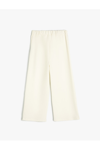 Koton Pearl Detailed Flower Patterned Elastic Waist Pants