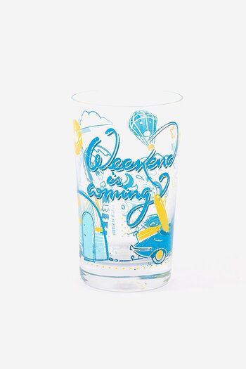 Rıtzenhoff Weekends Is Coming Printed Glasses 300 ml, Clear White Combo