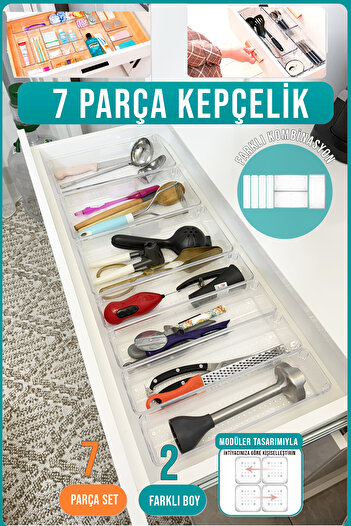 FİTHOME 7-Piece Ladle Organizer In-Drawer Modular Organizer