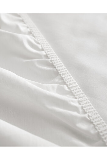 Madame Coco Manon Single 100% Cotton Ranforce Fitted Sheet - White