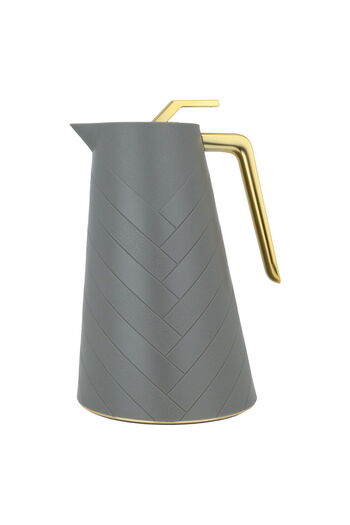 Alsaif Gallery Glory Pro Thermos Dark Gray Golden Handle 1.5 Liter