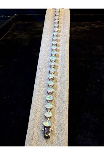 Amber OPAL MAVİ BEYAZ GÜMÜŞ BİLEKLİK