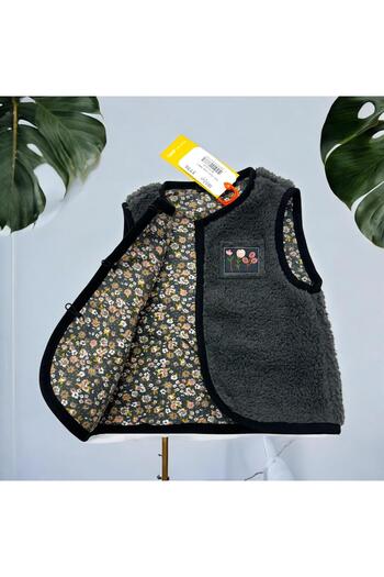 Esterella Baby Girl Welsoft Double-Sided Waistcoat/Baby Waistcoat with Floral Lining/Baby Girl Waistcoat