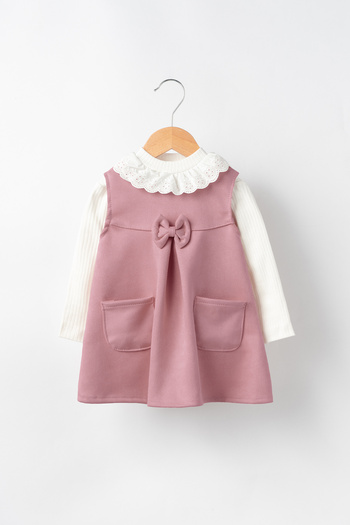 Banamio Josephine Scallop Collar Detailed Nubuck Textured Scuba Fabric Double Set