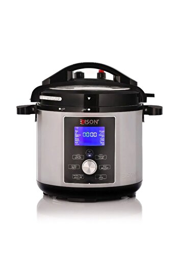 Edison Edison Granite Pot Electric Pressure Cooker, 1200 Watts, 8 Liters, 11 Functions - Silver Black