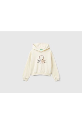 United Colors of Benetton Girl's Ecru Sweater W/Hood