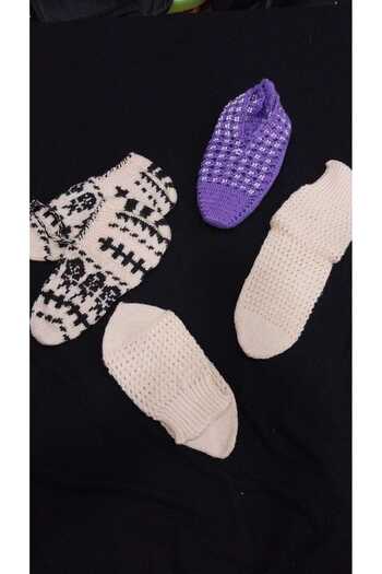Papatyam 3 Pieces of Five Skewers/Handcrafted Booties - Home Booties Knitting