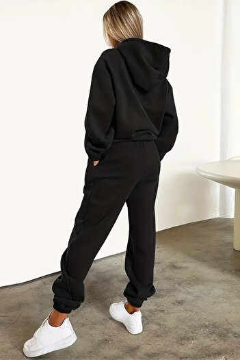 Mythologie Chill Out Sweatshirt Sweatpants Jogger - Black Printed Tracksuit Set Hooded
