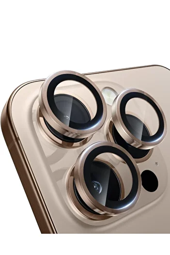 KILIF HOUSE iPhone 16 Pro - 16 Pro Max Compatible Tempered Glass Aluminum Camera Lens Protector