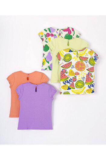 Bonfino Bonfino 5 Pack Interlock Fabric T-Shirts - Multicolor