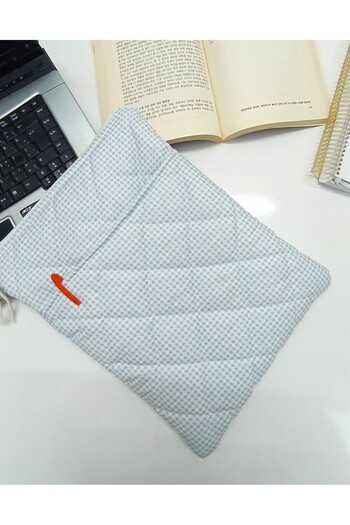 Mufincollection Carcasa albastru cu carouri, pentru laptop, pentru tableta, cu textura moale de protectie (compatibila cu ecran de 12-13 inchi)