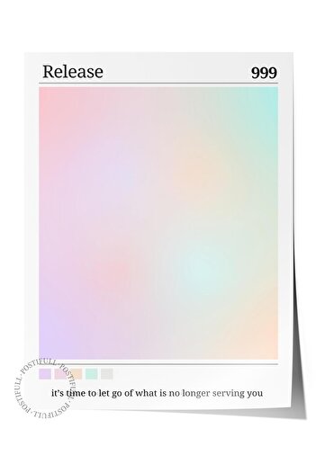 Postifull Unframed Poster, Aura Series No:123 - 999 - Mixed, Angel Numbers, Colorful Poster