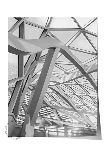 Postifull Architectural Poster, Black and White Frameless Poster, Artistic Print NO:90 Aesthetic Office Wall Decor, Vertical