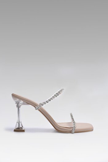Beyond Kadın Nude Diamond Taş Detaylı Topuklu Terlik 8cm BYNDDİA01