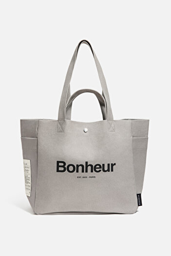 Bonheur N ° 4 Suede Gray Canvas Bag