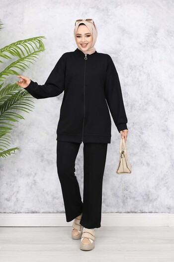 benguen Black Zippered Double Set - 3344