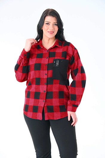 Lady Majestic Plaid Oversize Woven Plus Size Lumberjack Shirt