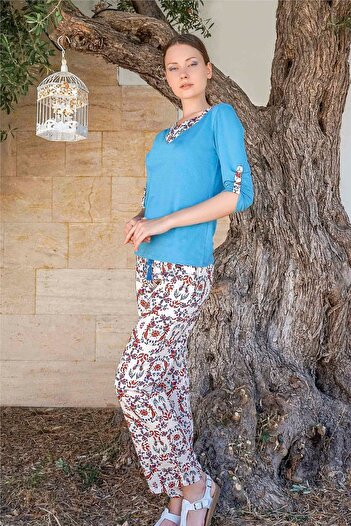 Jiber Set pijama albastru pentru femei 10017