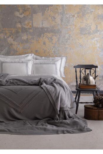 Apricitas HOME Double Moneda Gray Bedspread Set