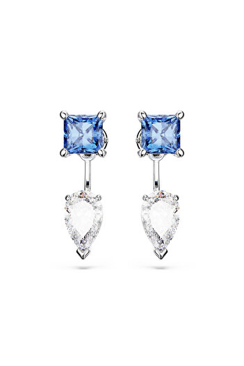 Swarovski Mesmera küpe gömlekleri, Karışık kesim, Çıkarılabilir, Mavi, Rodyum kaplama