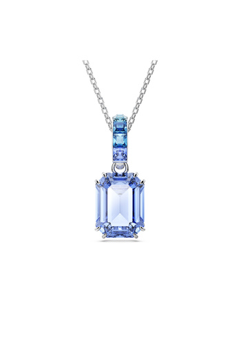 Swarovski Millenia Kolye, Sekizgen Kesim, Mavi, Rodyum Kaplama