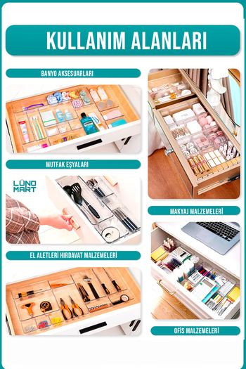 FİTHOME 25-Piece Modular Drawer Organizer Multi-Purpose Makeup Stationery Kitchen Bathroom Organizer