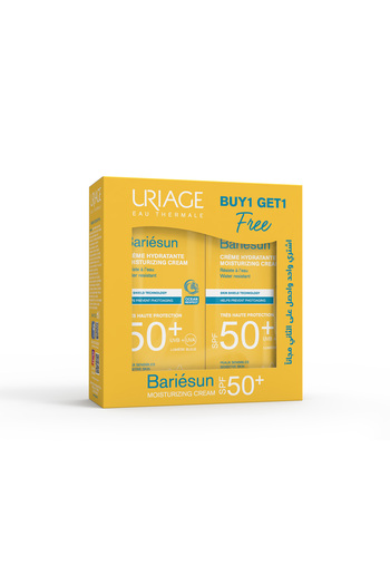 Uriage كريم مرطب خالي من العطور بعامل حماية من الشمس 50+ من باريسن 50 مل عرض 1+1 مجانًا