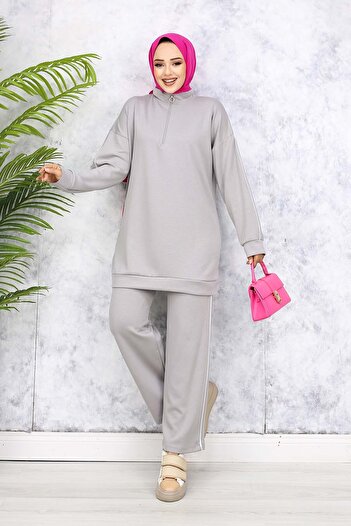 benguen Gray Piping Double Set - Model 3367
