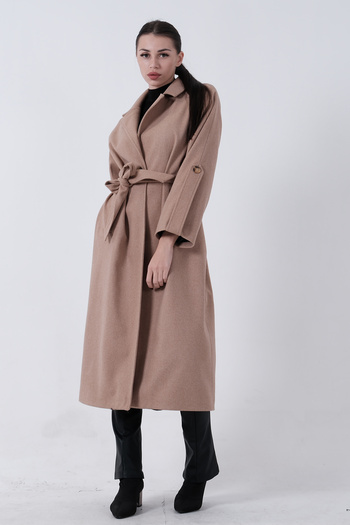 Feminist Milk Brown Oversize Knitted Coat - Front Button 0108081