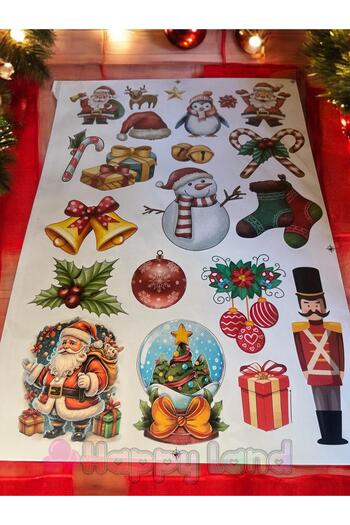 Happyland Christmas Sticker Glass Wall Decor Table Ornament Christmas Sticking Decorative Sticker Set